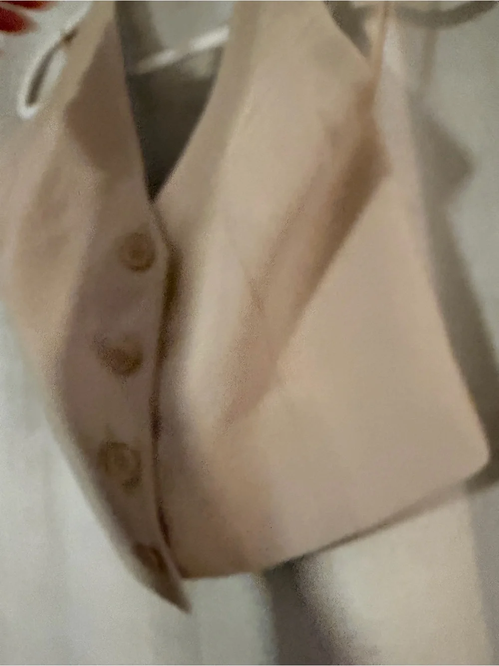 Neutral Beige Button-Front Structured Vest - Picture 3 of 6